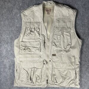 Vtg Woolrich Mens Vest Size XL Hunting Fishing Safari Khaki Cargo  Mesh Lined